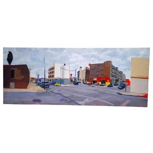 TODD GORDON Large Brooklyn Landscape Oil Painting